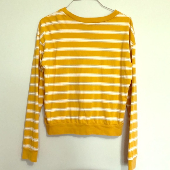 Yellow and white striped long-sleeved shirt - Picture 3 of 4